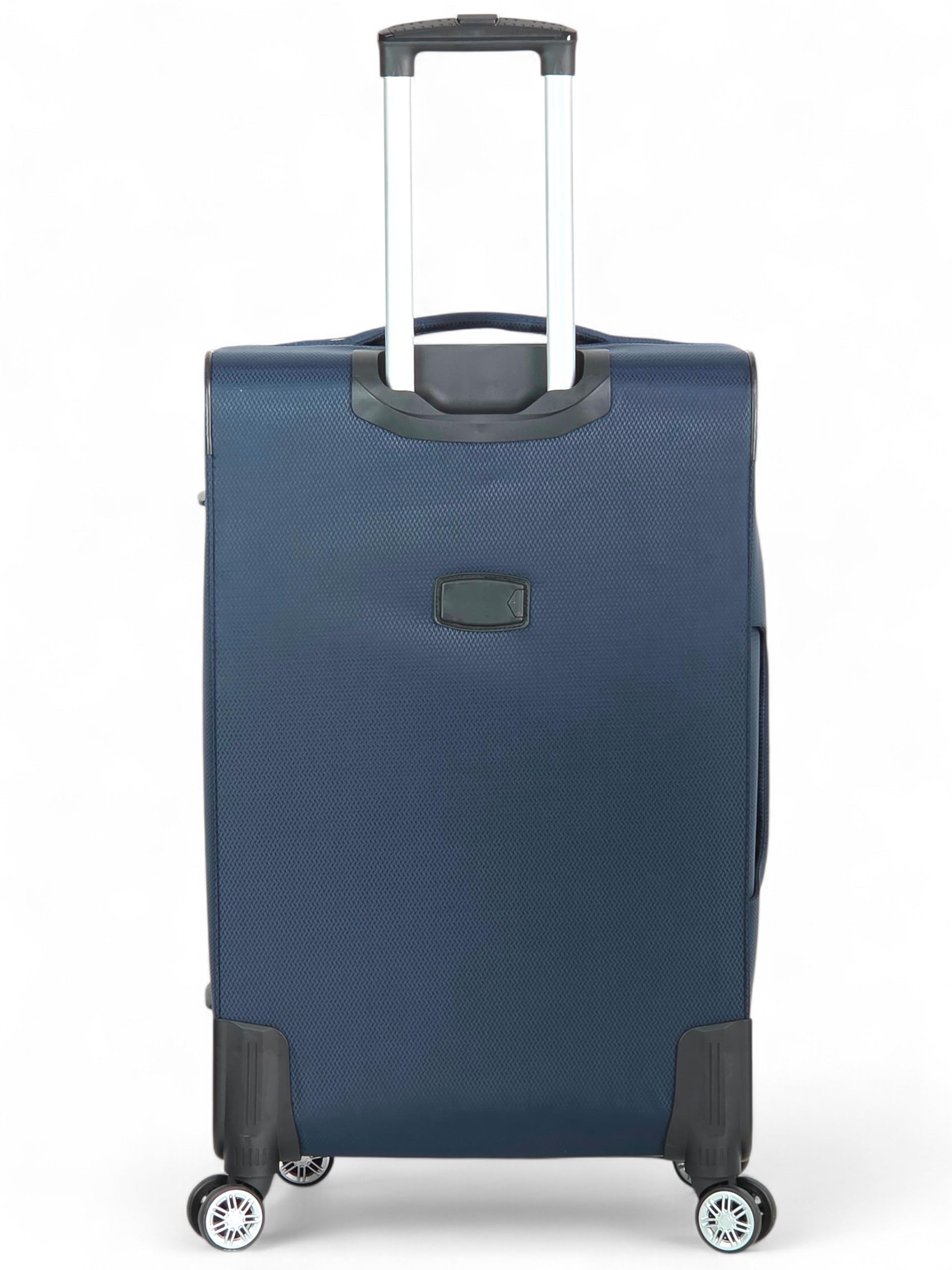 Set 3 Valigie in Poliestere Leggero Semirigide – Espandibili, 4 Ruote Doppie Girevoli 360° – Piccola bagaglio a mano 55 cm, Media 66 cm, Grande 77 cm da viaggio in offerta JONY: 895 (Blu)