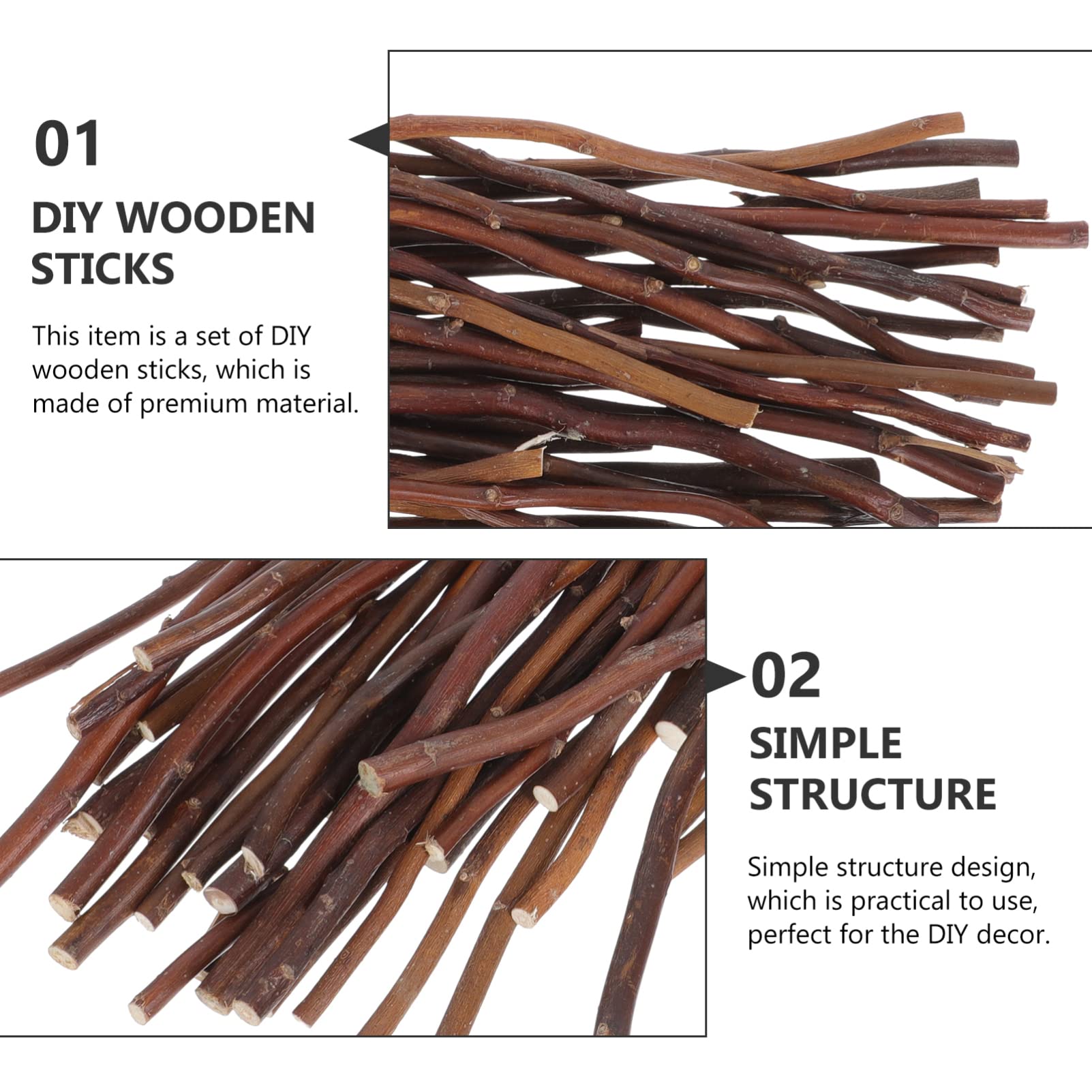 NUOBESTY 7 Set Ramo Decorazioni Cameretta Decorazione Natale Accessori Per Diy Materiali Per Diorami Telaio Jumbo Decorazioni in Bastoncini Di Legno Fornitura Fai Da Te Coffee 40 Pezzi * 7