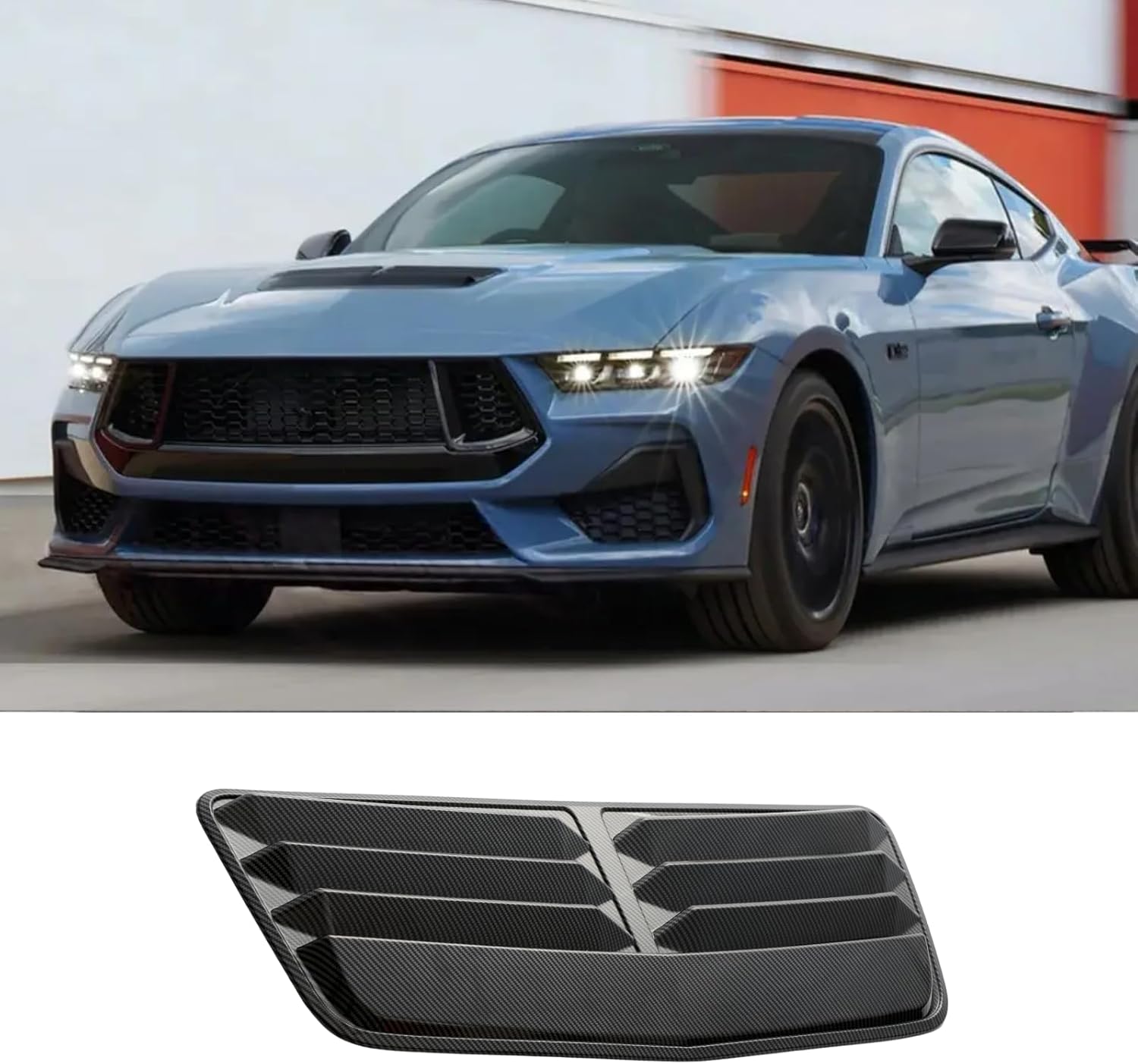 Hood Air Vent Scoop Insert for 2024-2026 Ford Mustang GT Dark Horse, Gloss Black
