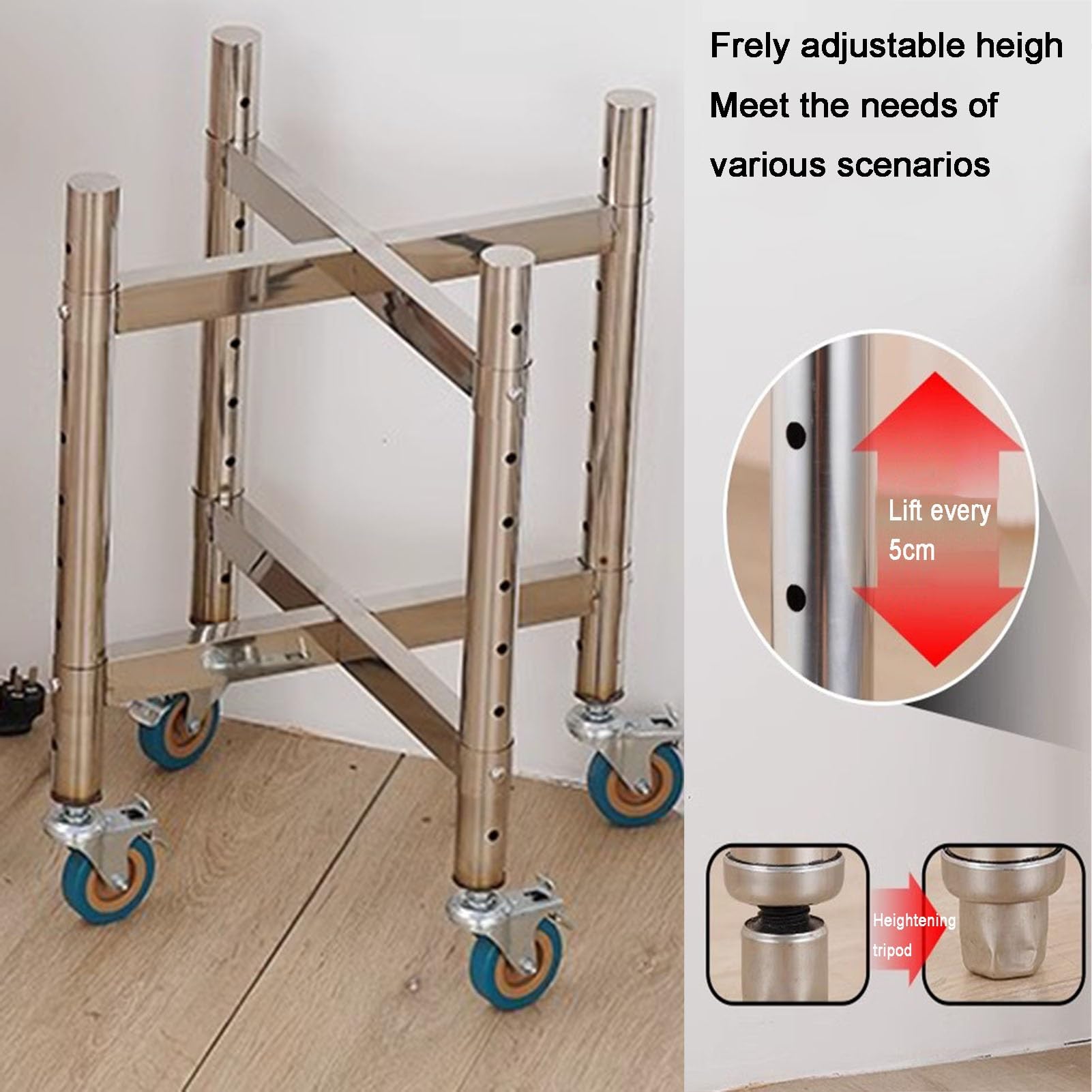 Carrello portavaso in acciaio inox per organizzazione cucina ristorante – soluzione di stoccaggio resistente e versatile per bar e hotel