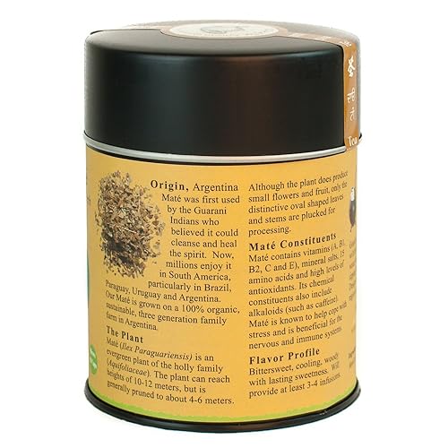 Miniatura 2 de The Tao Of Tea, Yerba mate argentina, orgánica certificada, lata de 4 onzas