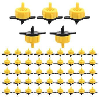 50 Pack 1/2 GPH Irrigation Drippers & Drip Emitters, 1/2 GPH Inline Drippers & Drip Irrigation Emitters, 1/2 GPH Pressure Compensating Drippers, Drip Irrigation Gardening System