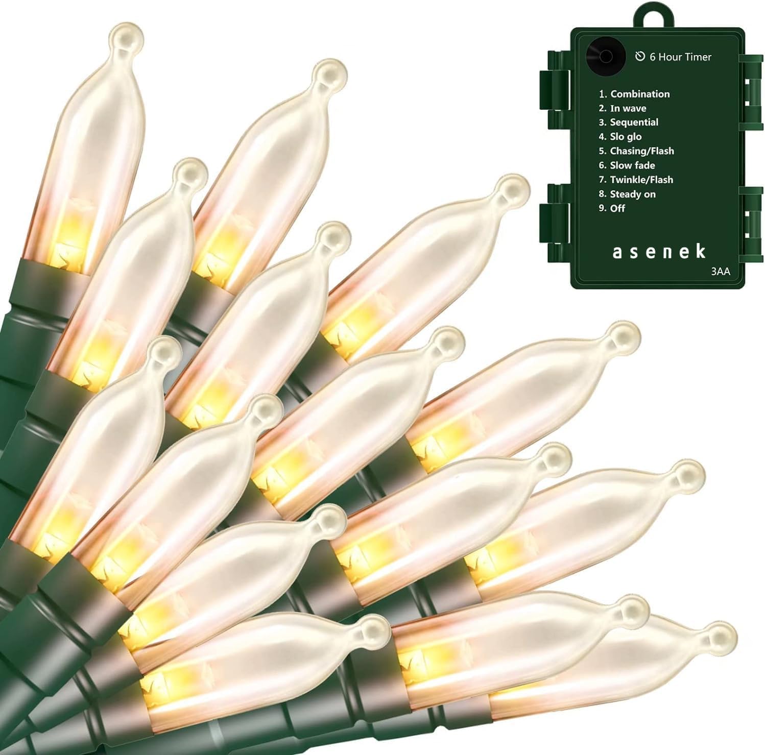 Battery Operated String Lights, 50 LED 18ft Christmas Lights Mini Lights with Timer & 8 Modes, for Christmas Tree Wreath Party Wedding Thanksgiving Decoration, Warm White Battery Operated String Lights, 50 LED 18ft Christmas Lights Mini Lights with Timer & 8 Modes, for Christmas Tree Wreath Party Wedding Thanksgiving Decoration, Warm White