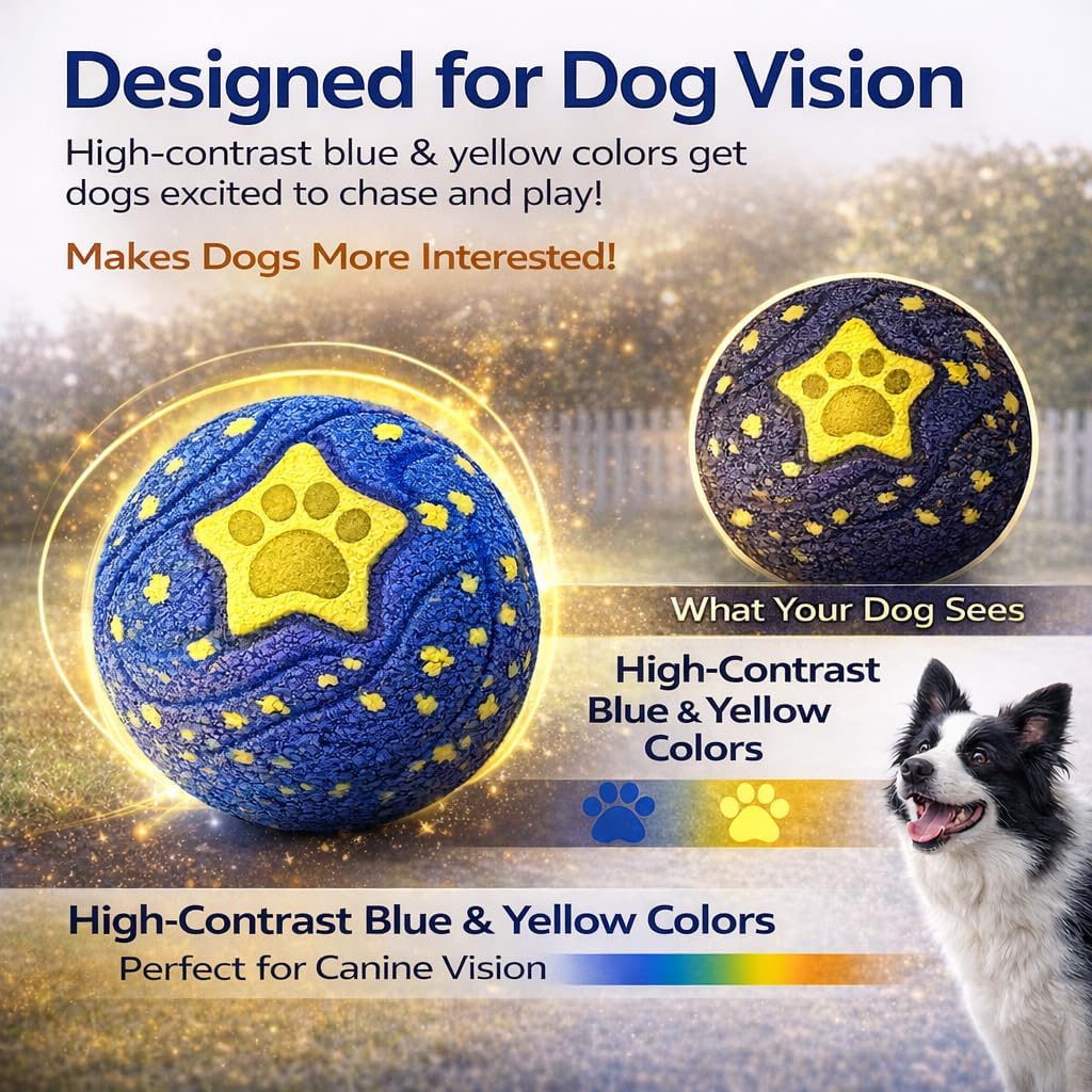 Interactive Dog Ball Toy for Medium & Large, Automatic Moving TPU | Durable chew-resistant TPU ball with automatic rolling and bouncing for interactive indoor play with medium and large dogs.
