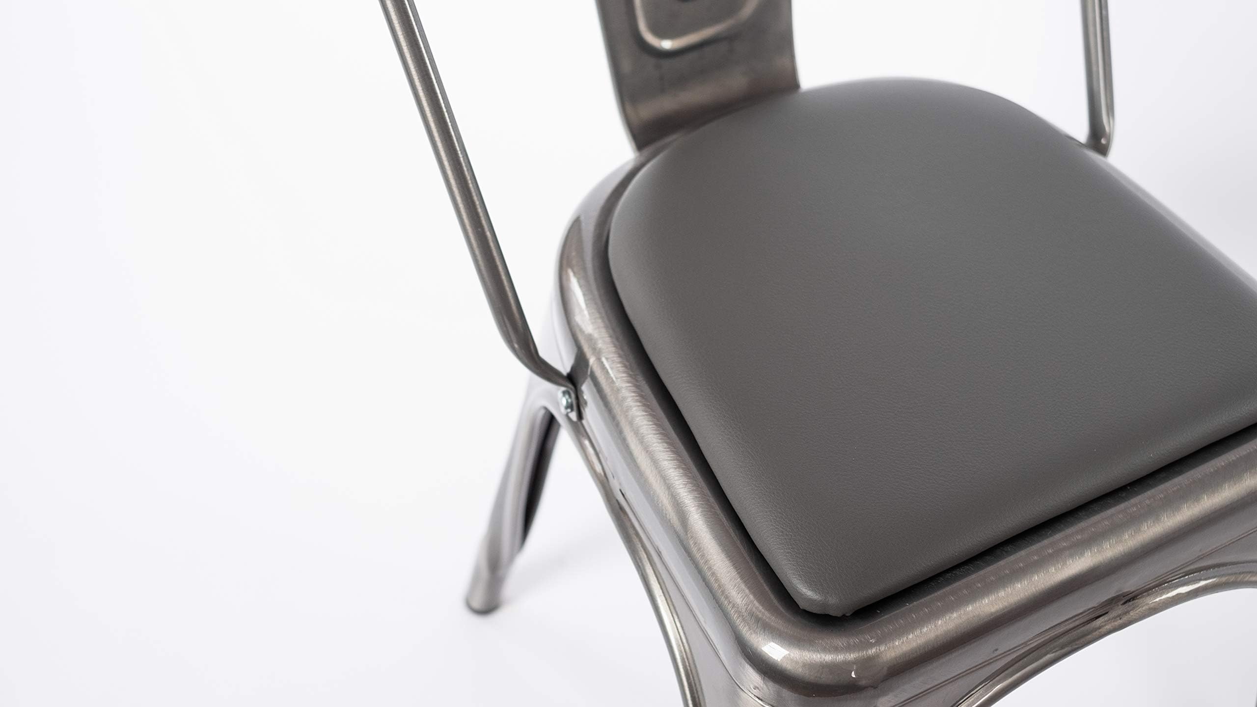 Rounded Back Chair/Stool Cushion for Tolix and Other Metal Chairs (Grey)