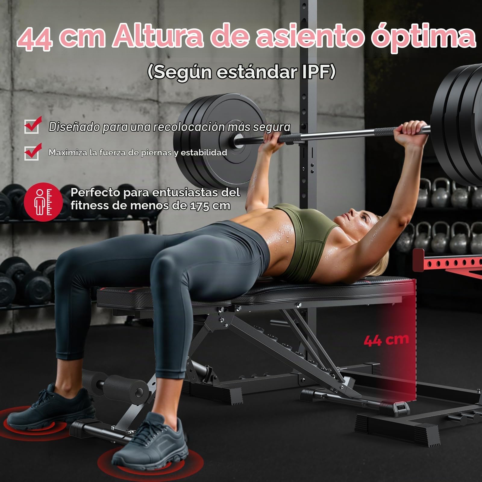 FLYBIRD Banco de pesas ajustable plegable para entrenamiento de cuerpo completo