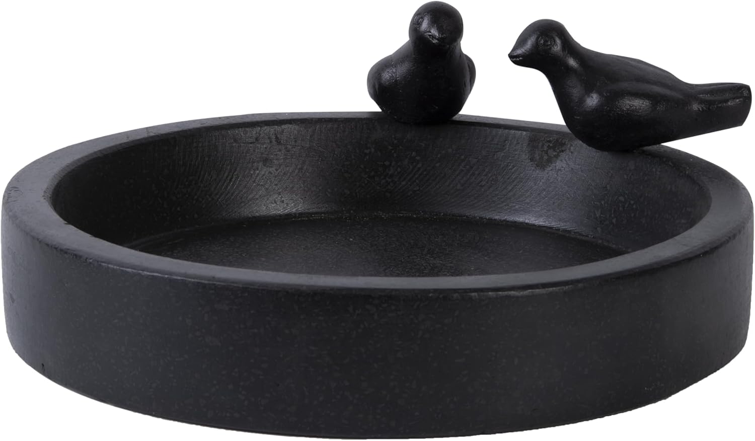 Esschert Design Bird Bath Round Black Bird Bath Bird Bowl Feeding Bowl Ceramic Water Hole