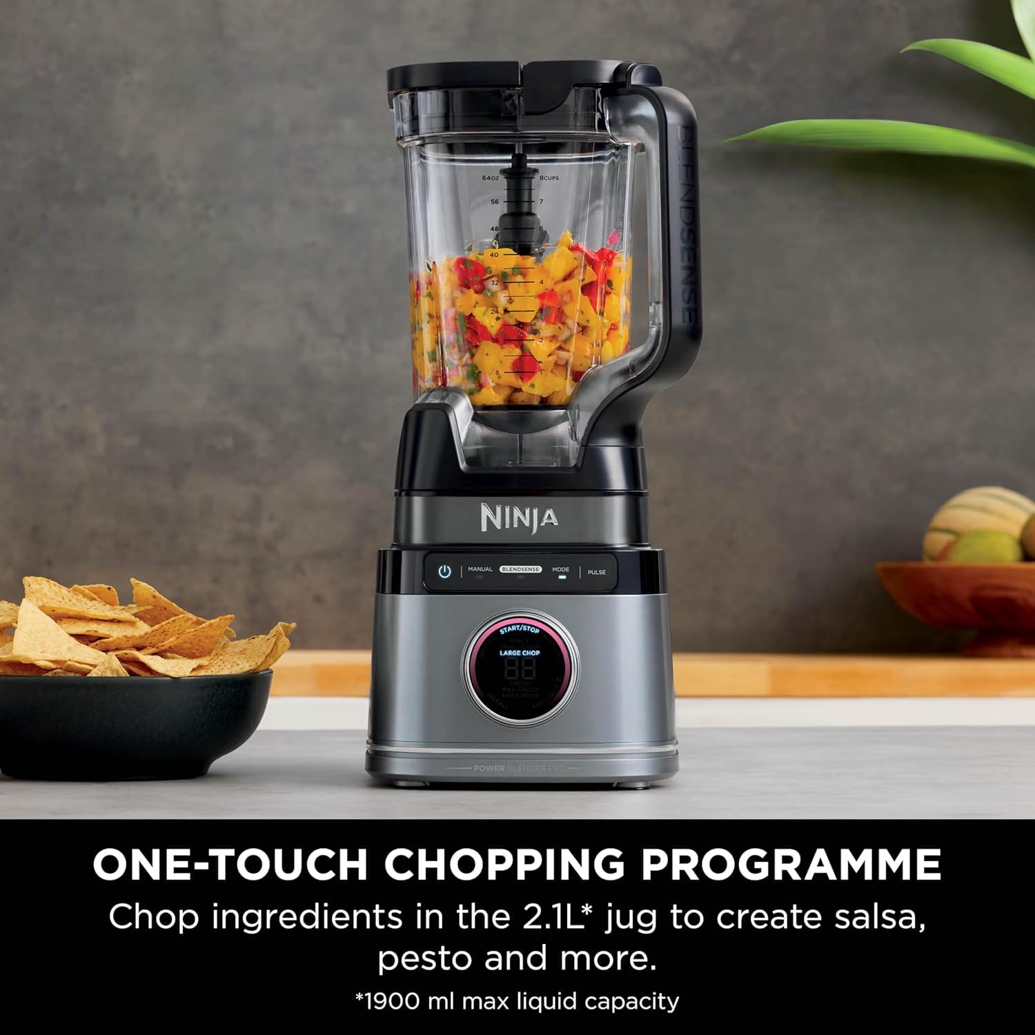 Ninja Detect Power Blender Pro 1200 W con brocca da 2 l (capacità massima del liquido 1900 ml), potente frullatore per frullati, tritare verdure e mescolare bevande surgelate, nero, TB201UK