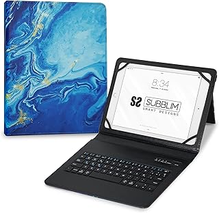 Subblim Case for Tablet 11 Inches, with Bluetooth Keyboard, Spanish Keyboard, Elastic Band Closure, Charging Port, Ultra S…