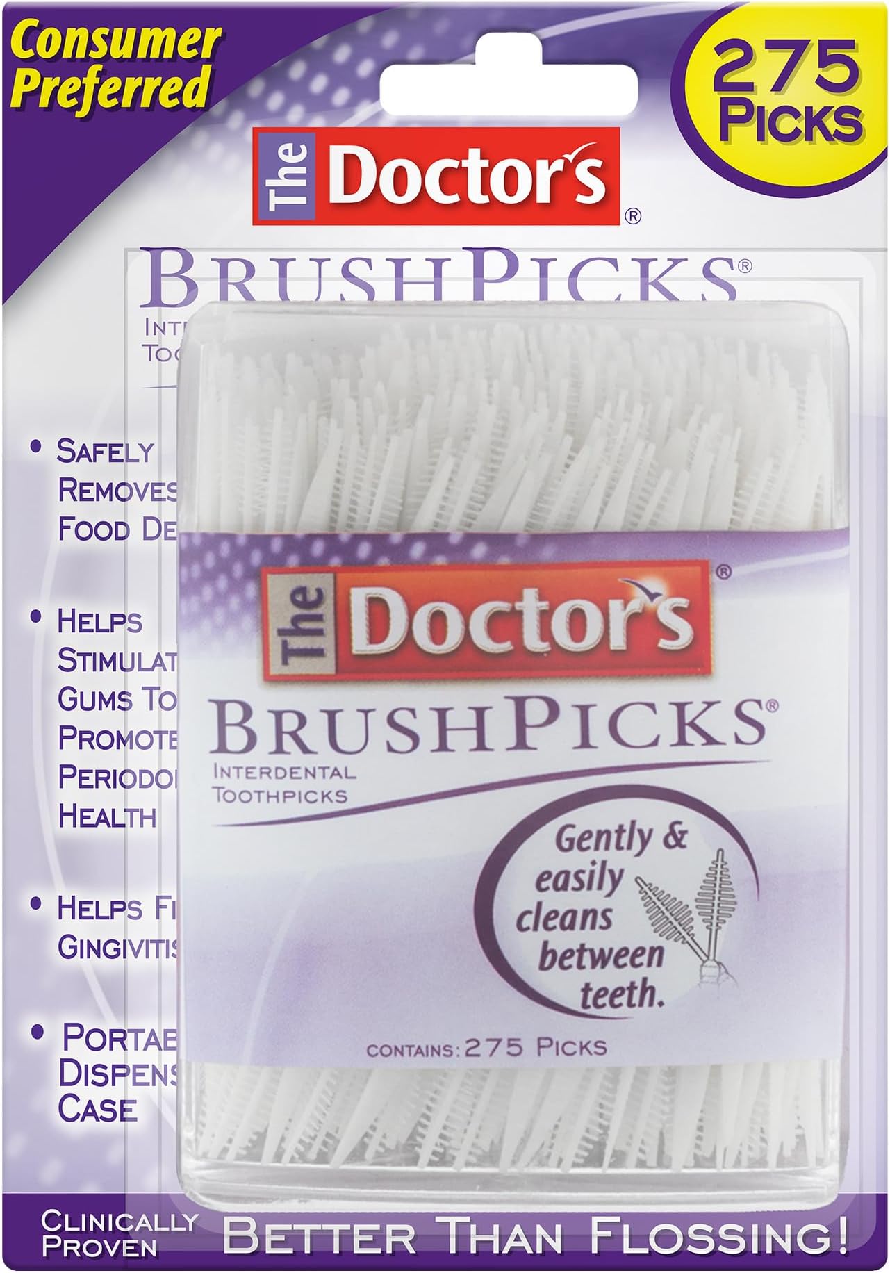 The Doctor's BrushPicks Interdental Toothpicks, 275 Picks
