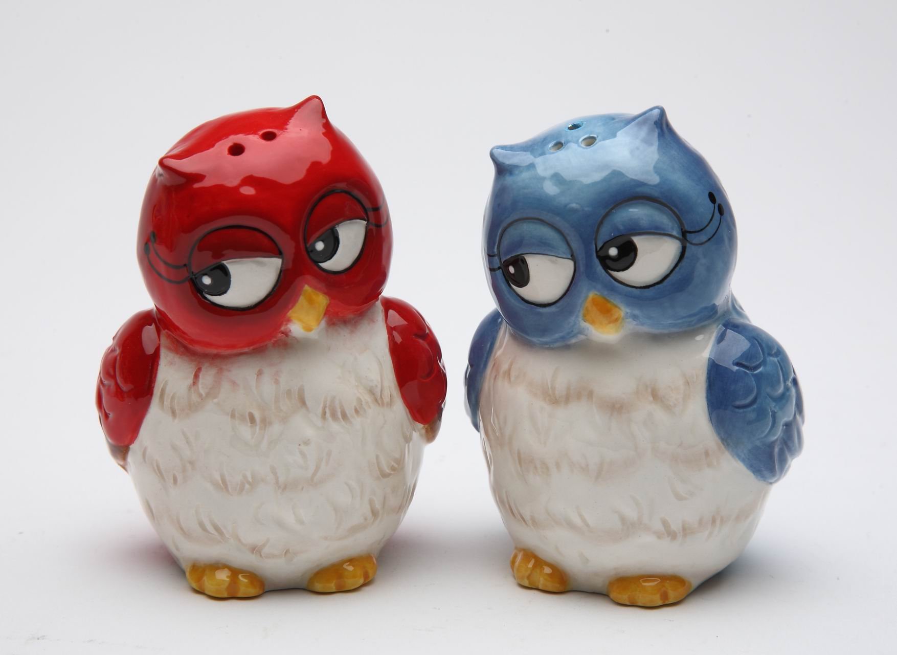 10907 Owl Couple Salt and Pepper Set, 3-Inch, Blue