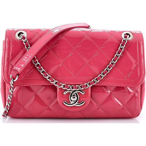 Chanel, Pre-Loved Coco Shine Flap Bag Quilted Patent Small, Pink