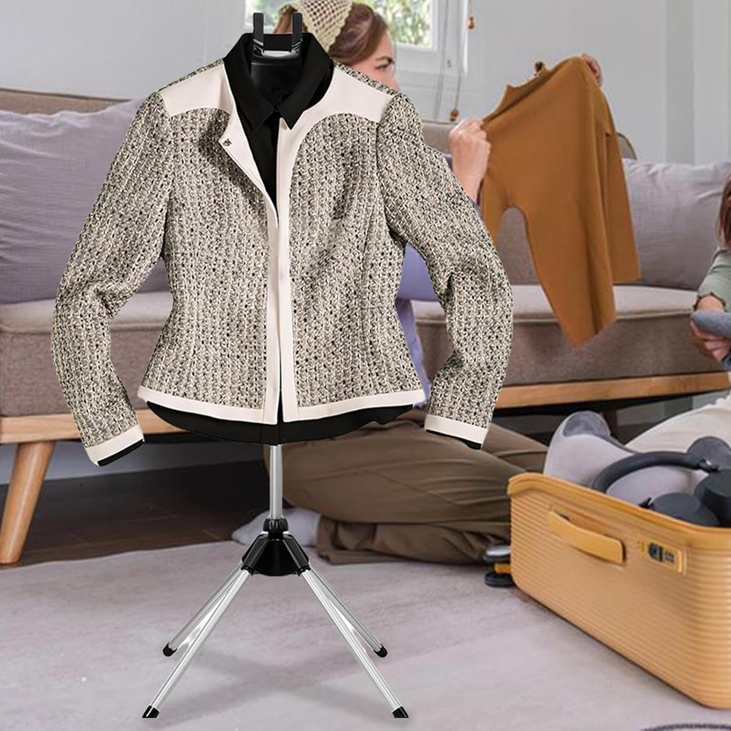 Garment Steamer Rack,Garment Steamer Rack,Height Adjustable Steam Iron Rack,Aluminum Alloy Non-Slip Garment Steamer Holder for Fabric Steamer Accessory