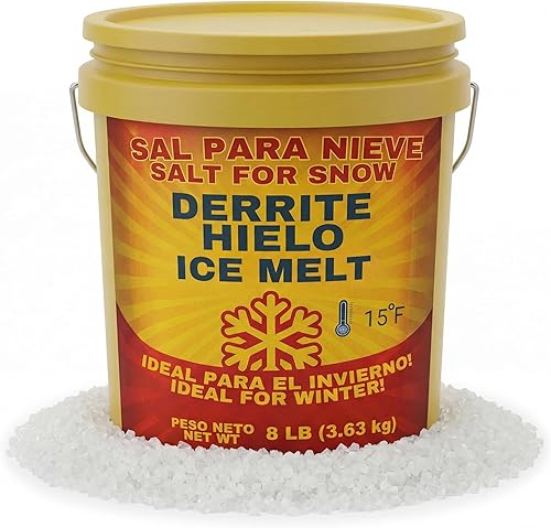 Miniatura 7 de Sal para Nieve, descongelador de sal para nieve y hielo, ideal para calzadas, pasarelas y escalones (45 lb)