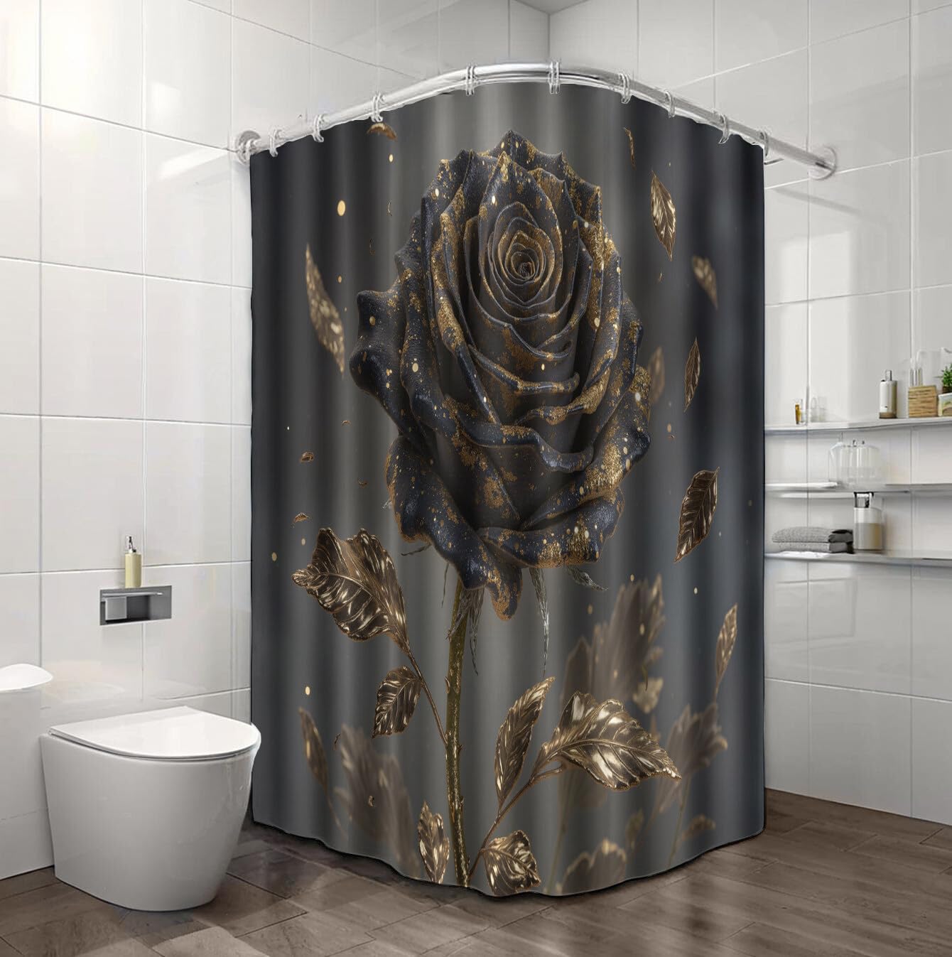 Rideau Douche,Rideau Baignoire Lavable en Machine Rideaux Douche Tissus Lavable Rideau De Baignoire Lavable pour Salle De Bain Domicile Baignoire Famille,Rose Fumée,
