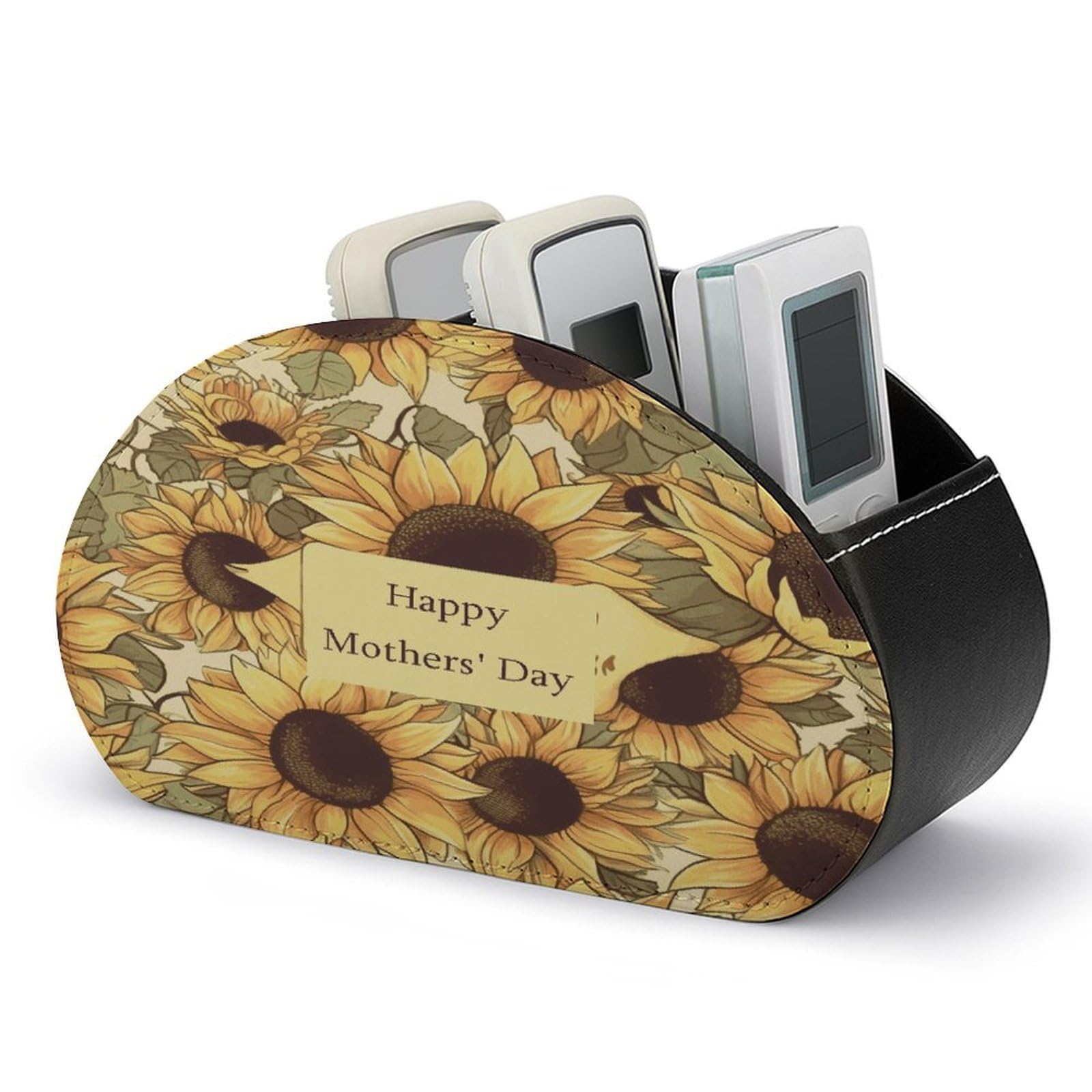 Btcowzrv Style Happy Mother's Day Sunflower Remote Control Holder With 5 Compartments