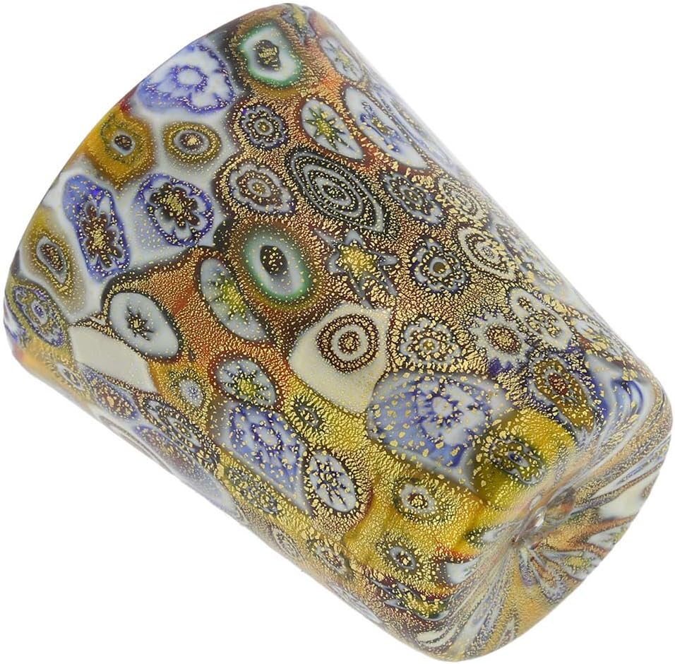 Glass Of Venice Murano Glass Millefiori Shot Glass - Multicolor with 24K Gold Leaf Drinking Glass Liquor Glass Small Tumbler Handmade In Venice, Italy
