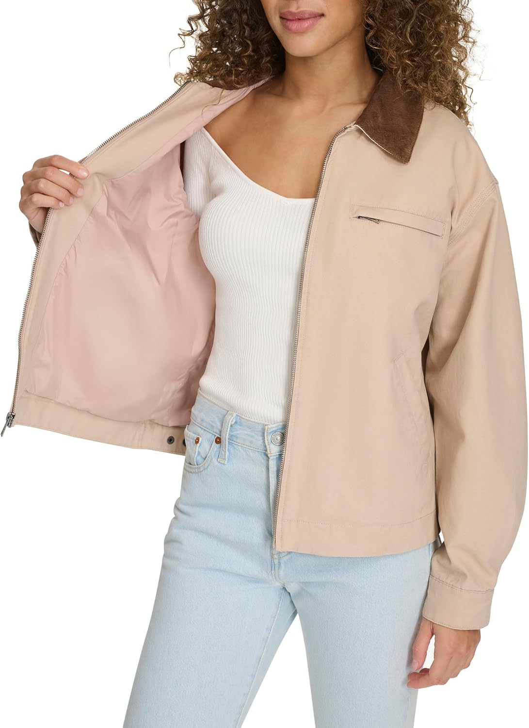 Levi's Women's Zip Up Utility Jacket With Collar - Image 7