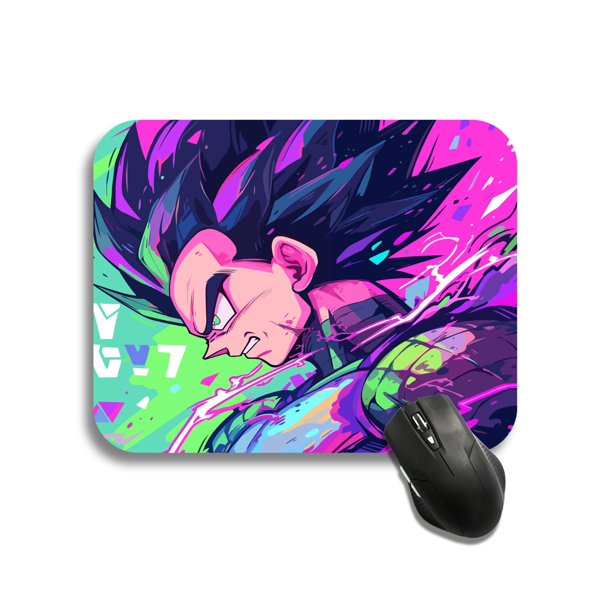 Custom Hub Anime Mouse Pad (9 inch x 7.5 inch) Computer Vegeta Printed for PC, Laptop, Gaming,Office 3mm Thick with Super Soft Non - Slip Rubber Base and Silky Touch.