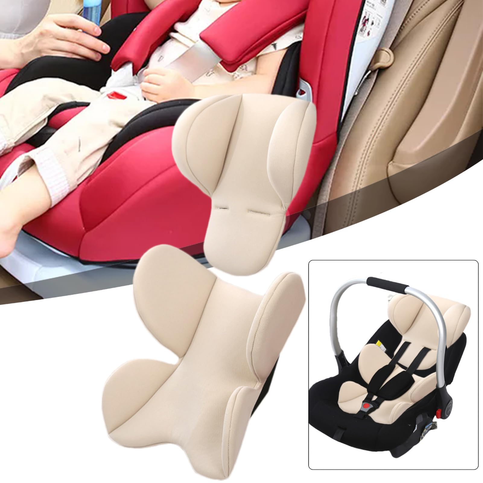 Coussin de poussette pour bébé, coussin pour siège de bébé, coussin de poussette | Coussin pour siège de cou, appuie-tête, appuie-tête, appuie-tête, pour sièges de voiture, poussette, siège de