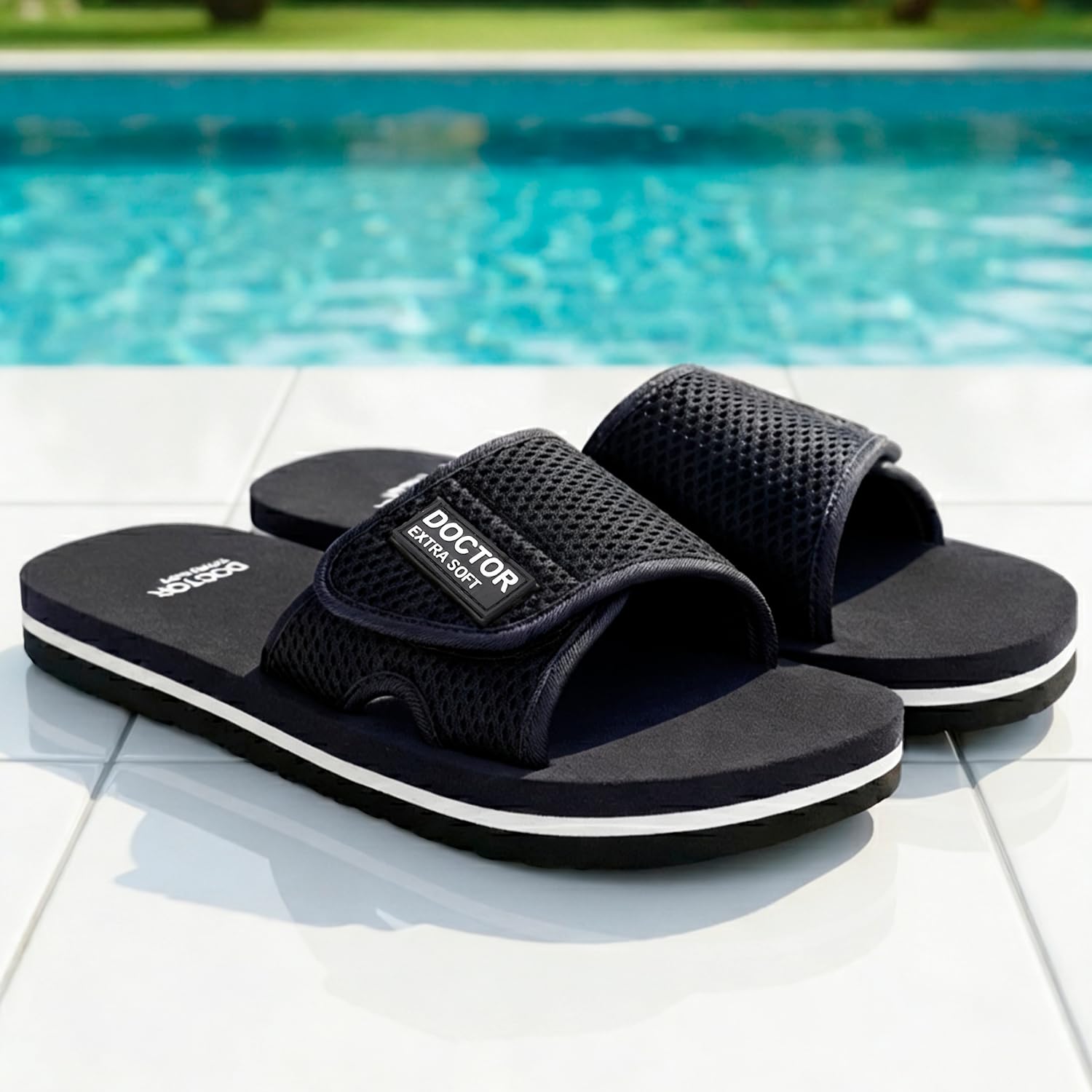 DOCTOR EXTRA SOFT Care Orthopedic and Diabetic Comfortable Slipper for Men D-25-BLACK-11 UK