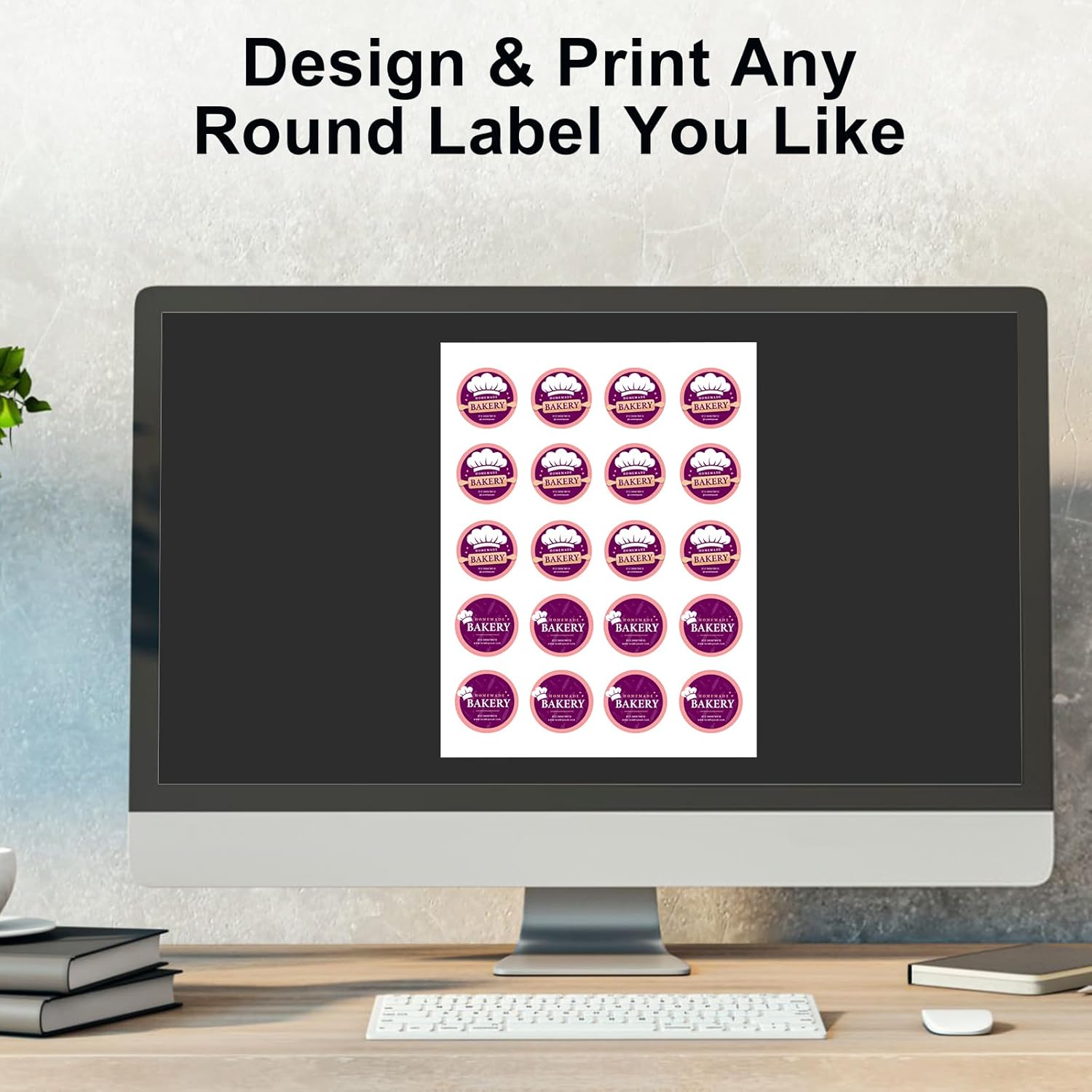 Shipping Address Labels 1.5 Inch Round White Sticker Labels for Laser & Inkjet Printers,Adhesive Mailing Labels,Label Stickers Adhesive Label(30Sheets,600Labels) - Image 5