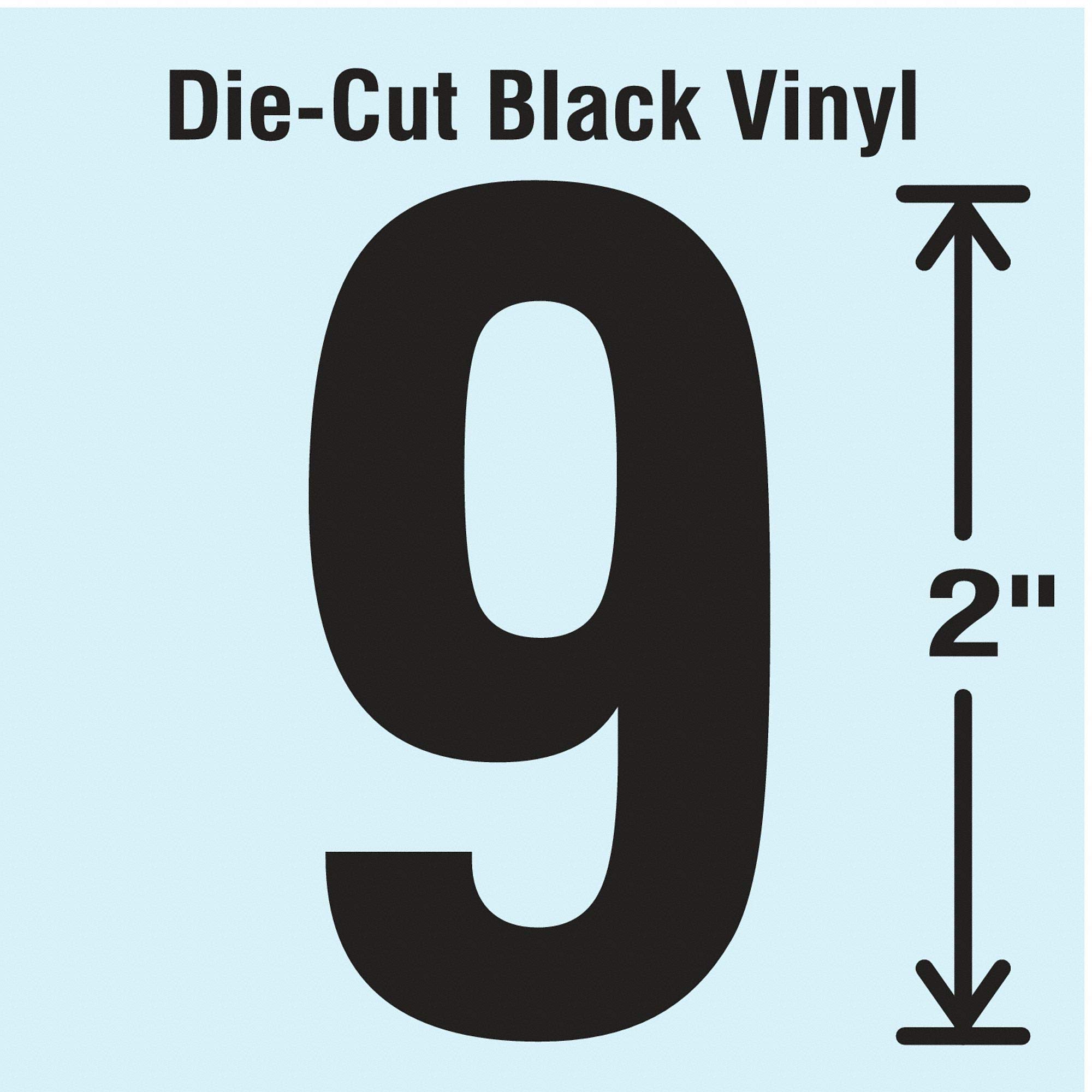 Die Cut Number Label, 9, 10 Cards, PK10