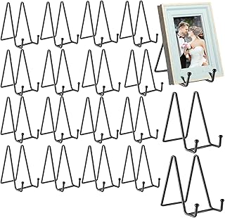 18 pcs 4.5in Plate Stands for Display,Metal Plate Holders Display Stands Can Be Used for Picture Stand,Book Stands for Display,Plate Display Stands,Easel,Photo Frame Stands,Plaque Stands,Desktop Stand