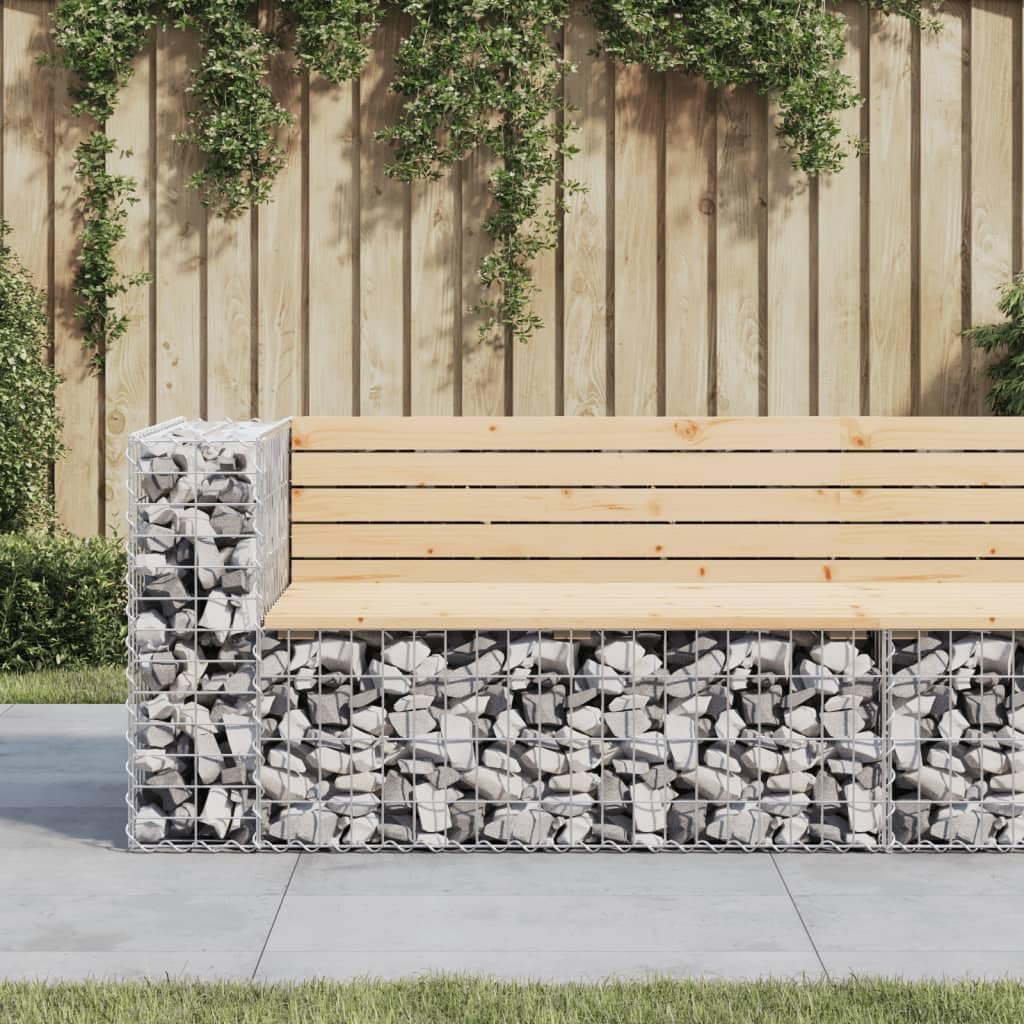 Garden Bench Natural Solid Pine Wood Medium Durable,The Rustic Solid Pine Garden Bench with Gabion Design – for Outdoor Patios & Gardens Patio Furniture