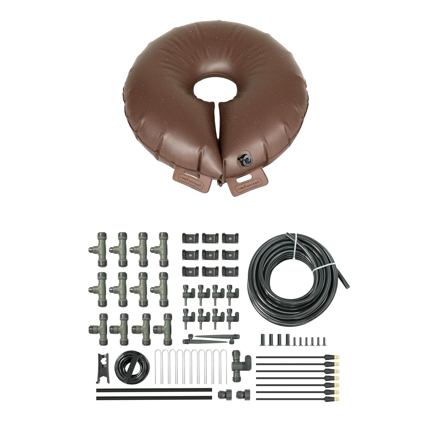 16 Gallon Tree Watering Bag and 24.5ft Drip Irrigation System for Raised Garden Beds