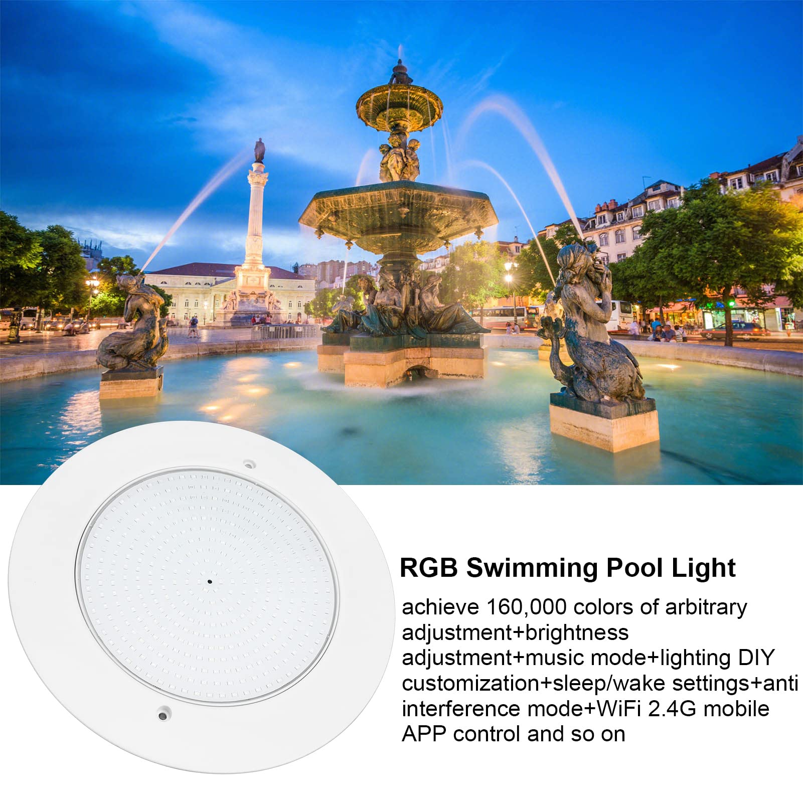 wasserdichte RC-Unterwasserbeleuchtung, RGB-Schwimmbadlicht mit Fernbedienung für Gartenbrunnen, IP68, Steuerbox Im Lieferumfang Enthalten