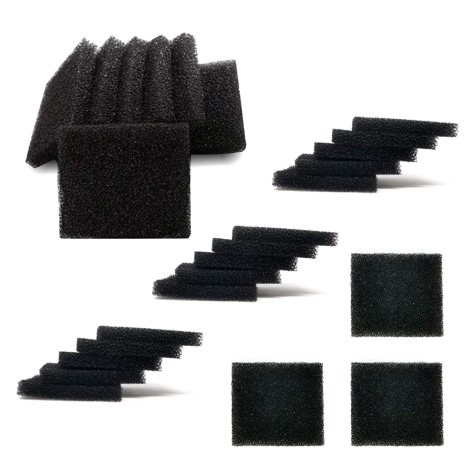 25 Spugne Di Ricambio Per Filtri AeroGarden - Compatibili Con Harvest, Bounty, Farm, Extra, Ultra - Nero, 40ppi