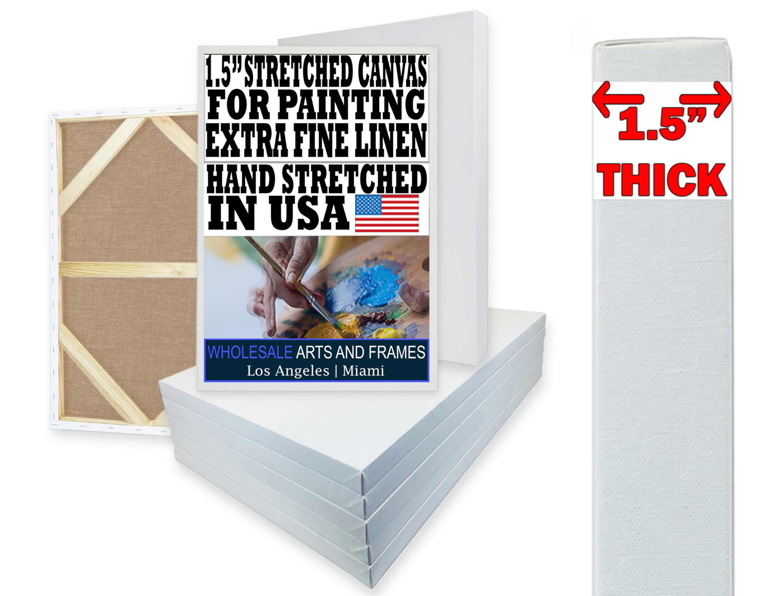 Amazon.com: 1.5 英吋(約3.8 公分)畫廊深度10 x 30 10 PK 超細亞麻拉伸超大帆布,適合繪畫。 14 盎司(約368.5  毫升)帆布。油畫藝術畫布。空白10 x 30 帆布,油畫/壓克力/等藝術家畫布: