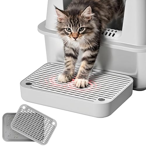 Litter Box Step, Litter Box Ramp/Catcher with Filter Function, Anti-Tracking
