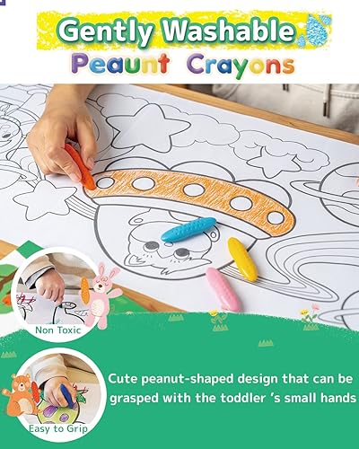 Miniatura 2 de POSUCESS Crayones de maní para niños, 24 colores lavables para niños, crayones no tóxicos para bebés de 2 a 4 años, 1-3, 4 a 8, suministros de arte