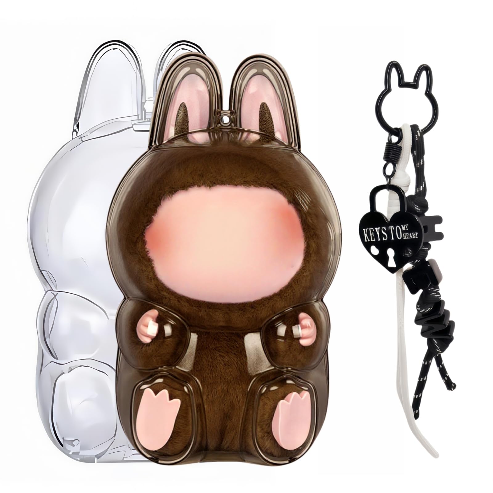 Amazon.co.jp: 多彩な色 LABUBU 用 ケース 対応 (お座り姿) クリア