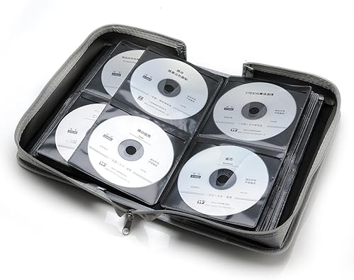Miniatura 7 de CCidea Estuche para CD y DVD, soporte de almacenamiento para 128 fundas de DVD de capacidad, organizador de CD de plástico, cartera portátil para