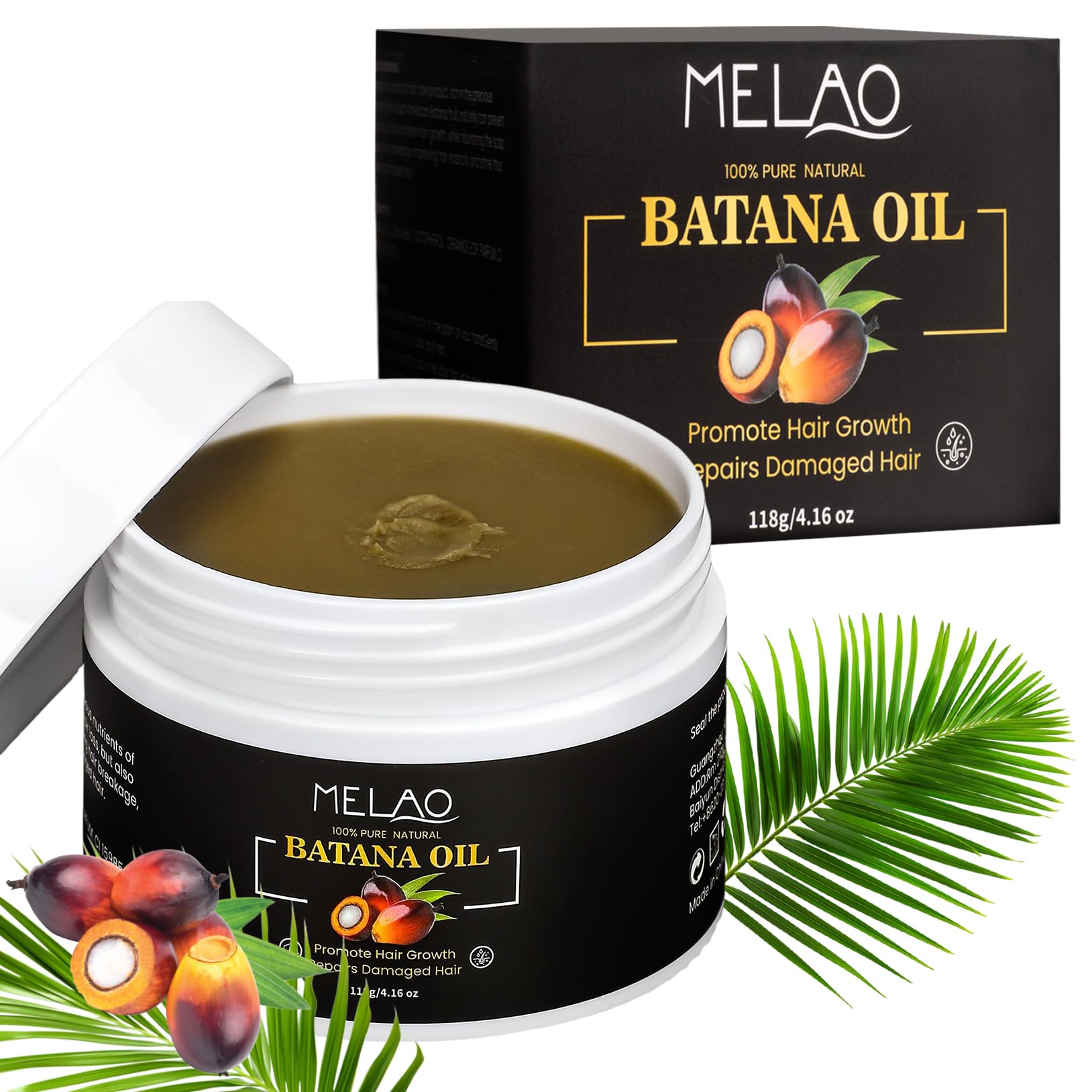 Organic Batana Oil - 100% Pure, Raw Batana Oil for Hair Growth, Unrefined and Lightweight, Promotes Healthy, Thick Hair with a Natural Nutty Aroma, Ideal for Dry Hair and Scalp Care, 4.16 OZ
