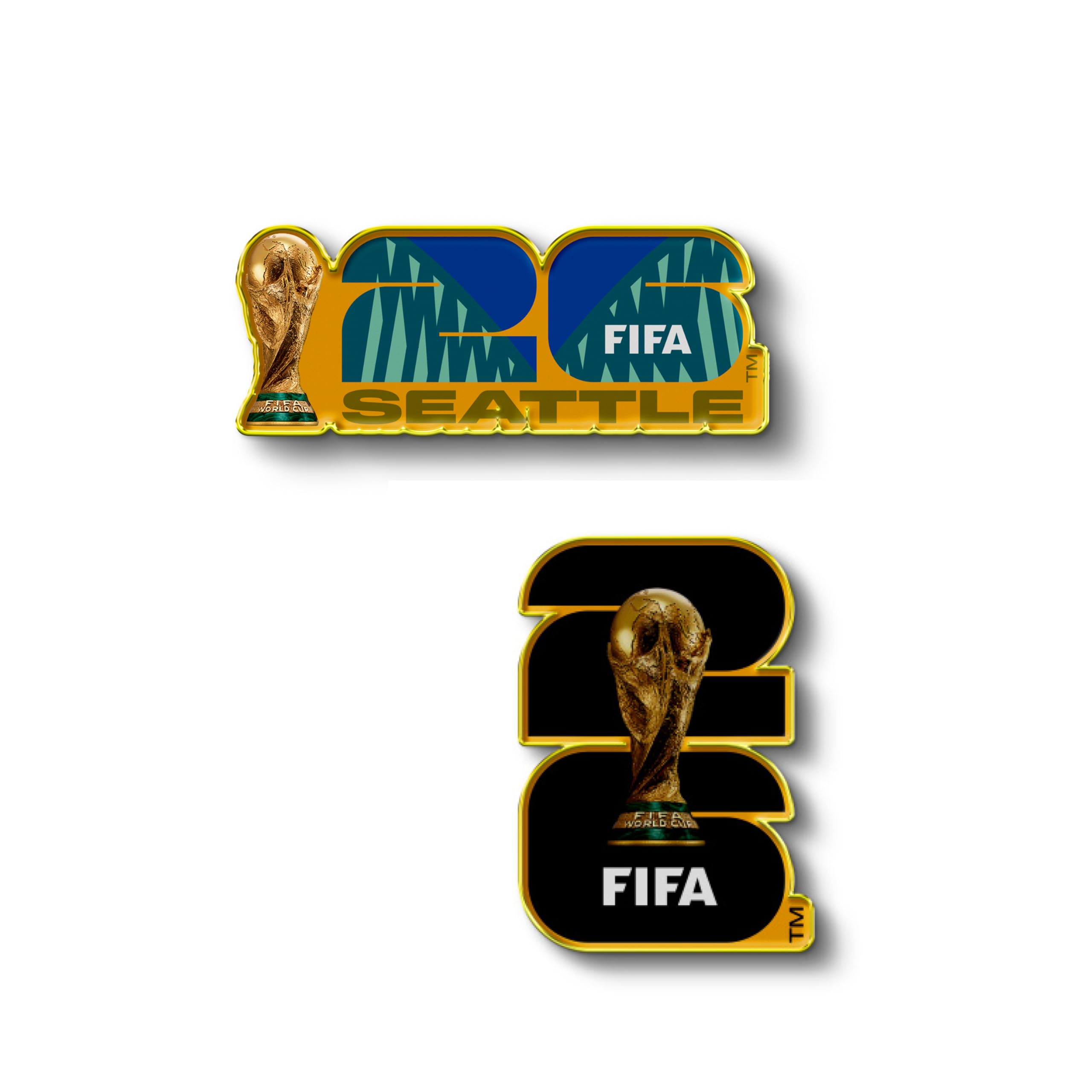 HONAV FIFA World Cup 2026 Seattle Host City Lapel Pin Bundle - Officially Licensed Collectible Souvenir - Gift & Event Keepsake (2-Pack)