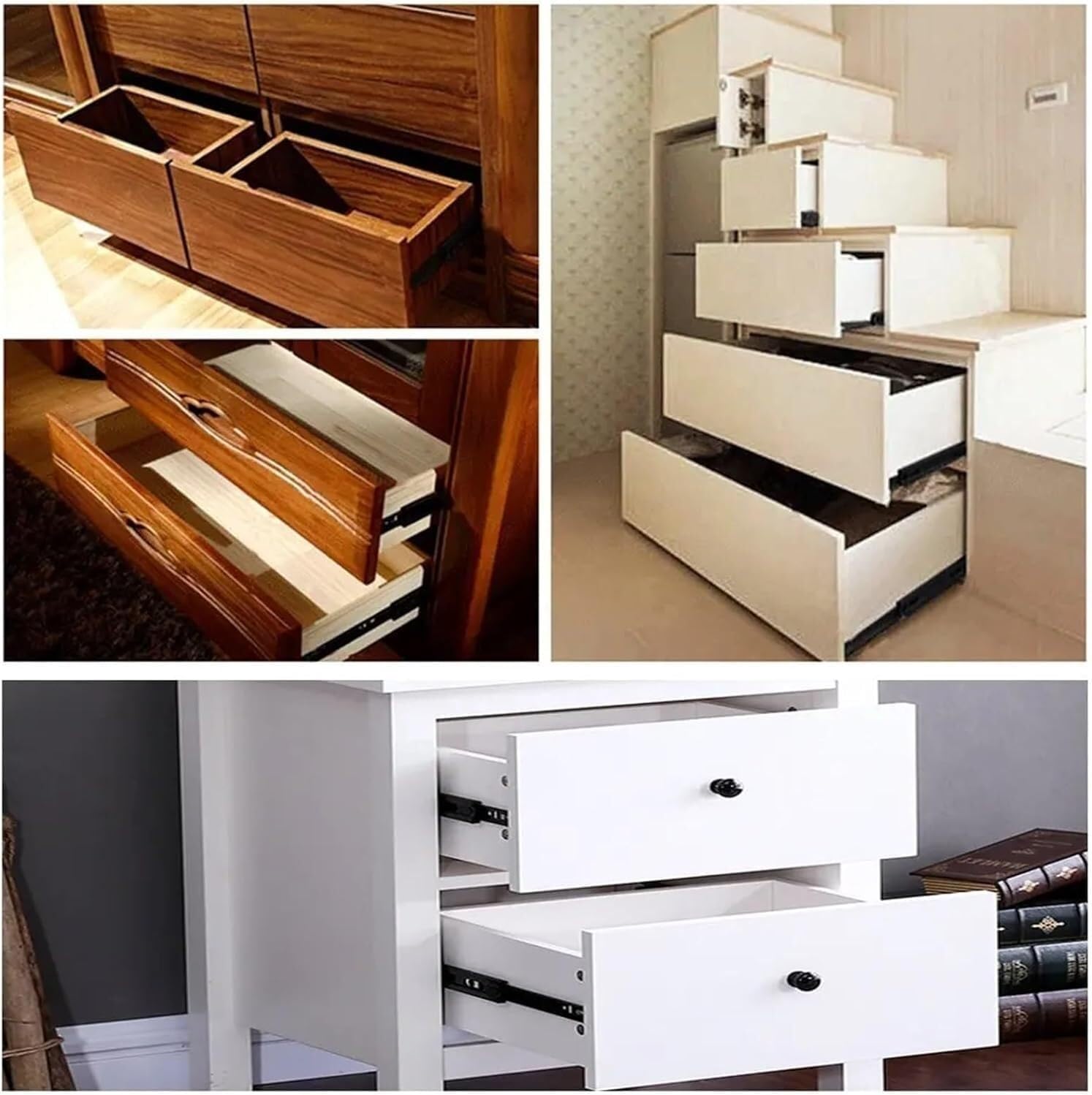 Drawer Runners Slides 2pcs 10 Inch Full Extension Ball Bearing Cabinet Track Guide(304 Stainless Steel)