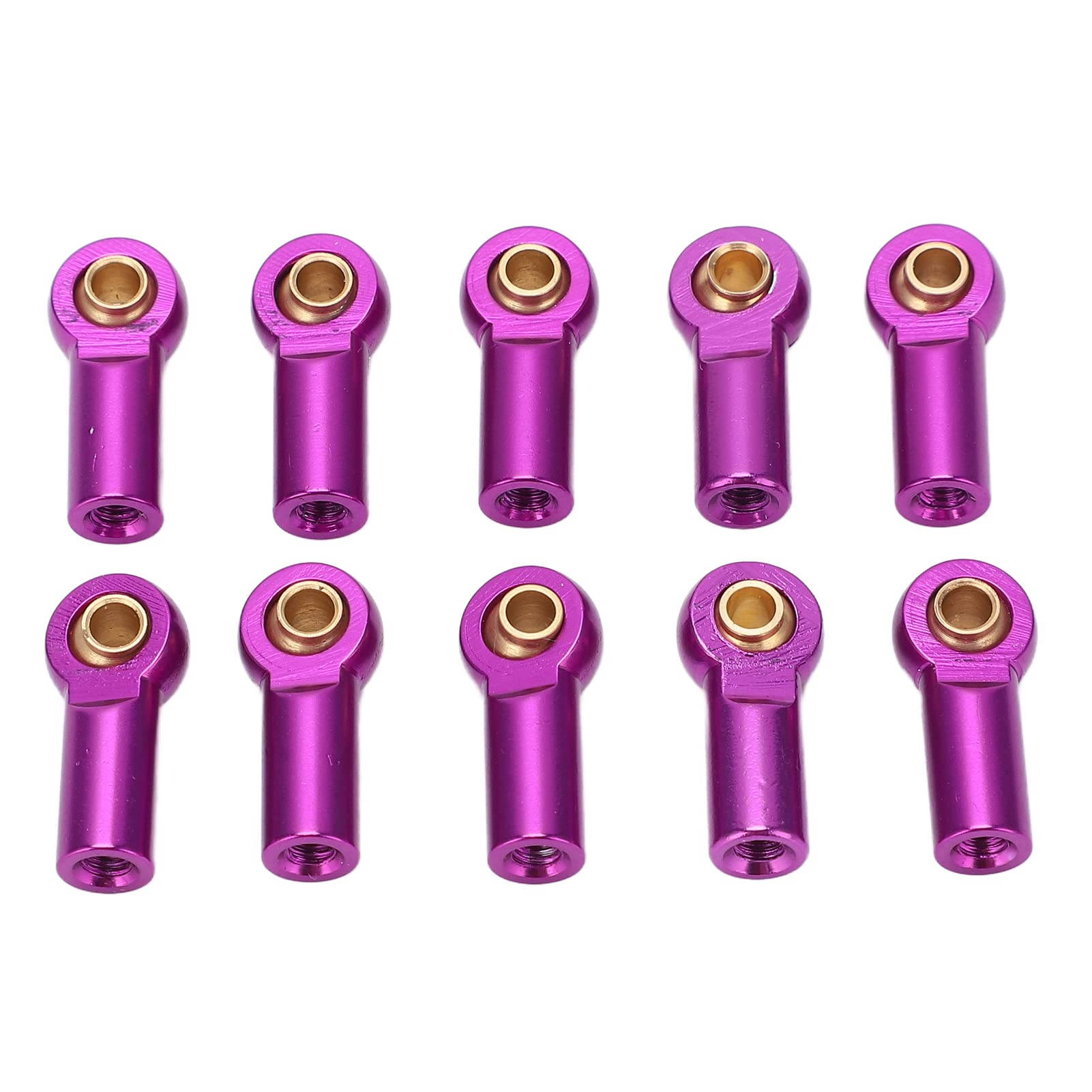 Alomejor RC Link Rod Ends 10pcs Aluminum M3 RC Link Tie Rod End Ball Joint Head Holder Linkage Part(Purple) Rc Car Model Accessory