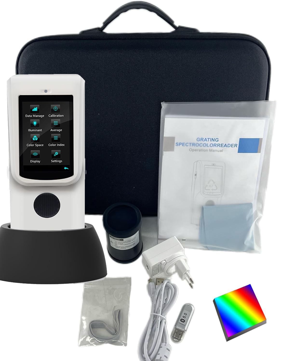 Spectrocolorimeter Fluorescence Spectrocolorreader for Color Data Analyze and Compare with D/8 SCI/SCE Synthesis Technology Aperture Φ8mm Φ4mm Accuracy 0.01 Repeatability 0.03 ASTM ISO