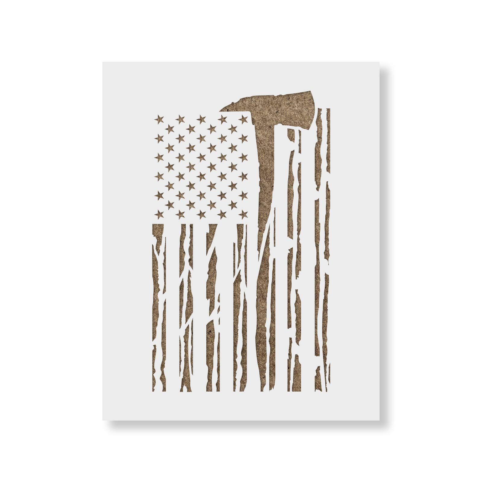 American Flag Firefighter Stencil - 4th July Stencil, Flag Stencil, USA Stencil, America Stencil, American Stencil