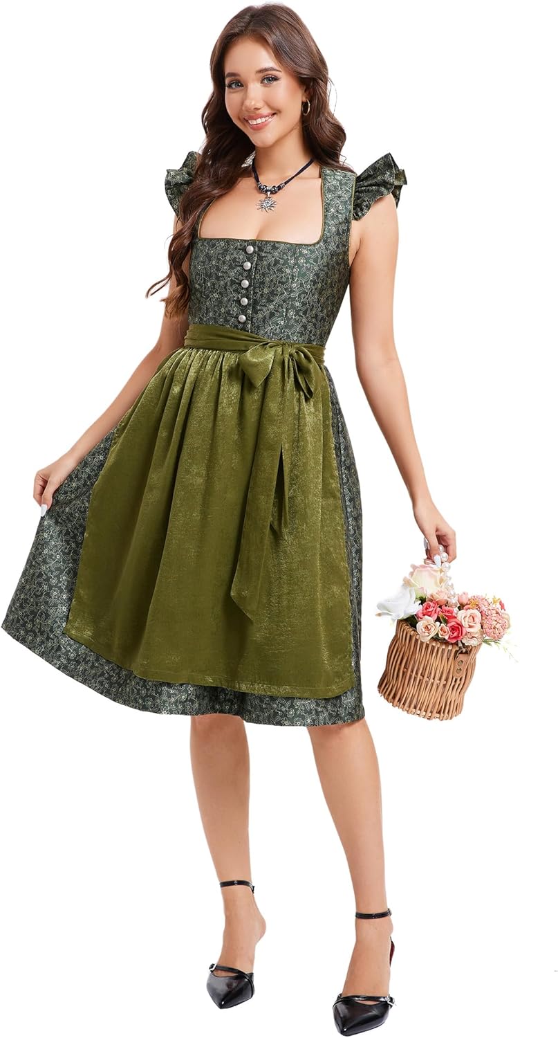 Yesfashion Womens German Dirndl Dress 2 Pieces Costumes for Traditional Beer Bavarian Oktoberfest Carnival Halloween - Image 5