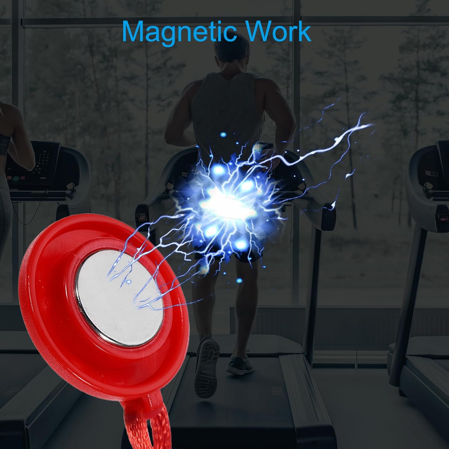 PATIKIL Treadmill Safety Key, Universal Treadmills Magnet Key Replacement Security Stop Key Round Magnetic Safety Switch for Most Treadmills