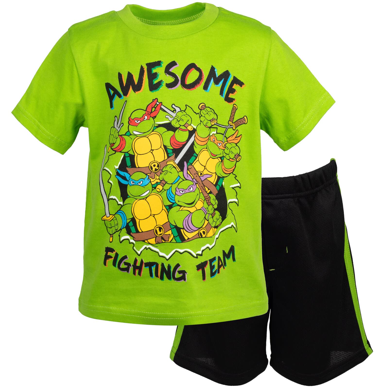 Teenage Mutant Ninja TurtlesGraphic T-Shirt & Mesh Shorts Set