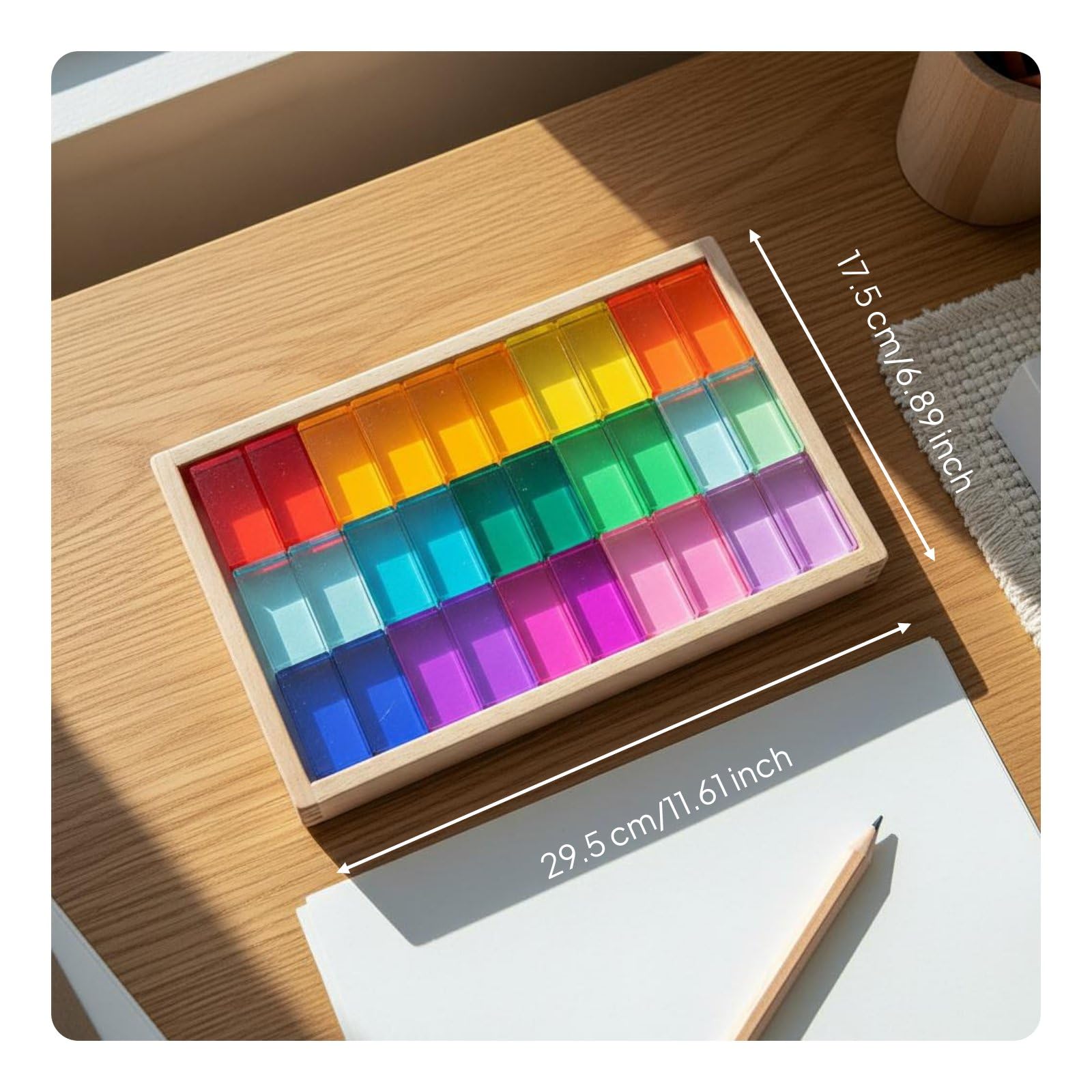 Blocchi da Costruzione Acrilici Traslucidi per Bambini Set di Costruzioni Impilabile Educativo Che Favorisce Finitura Liscia E Resistente Adatti a, 15 Colori 30PC
