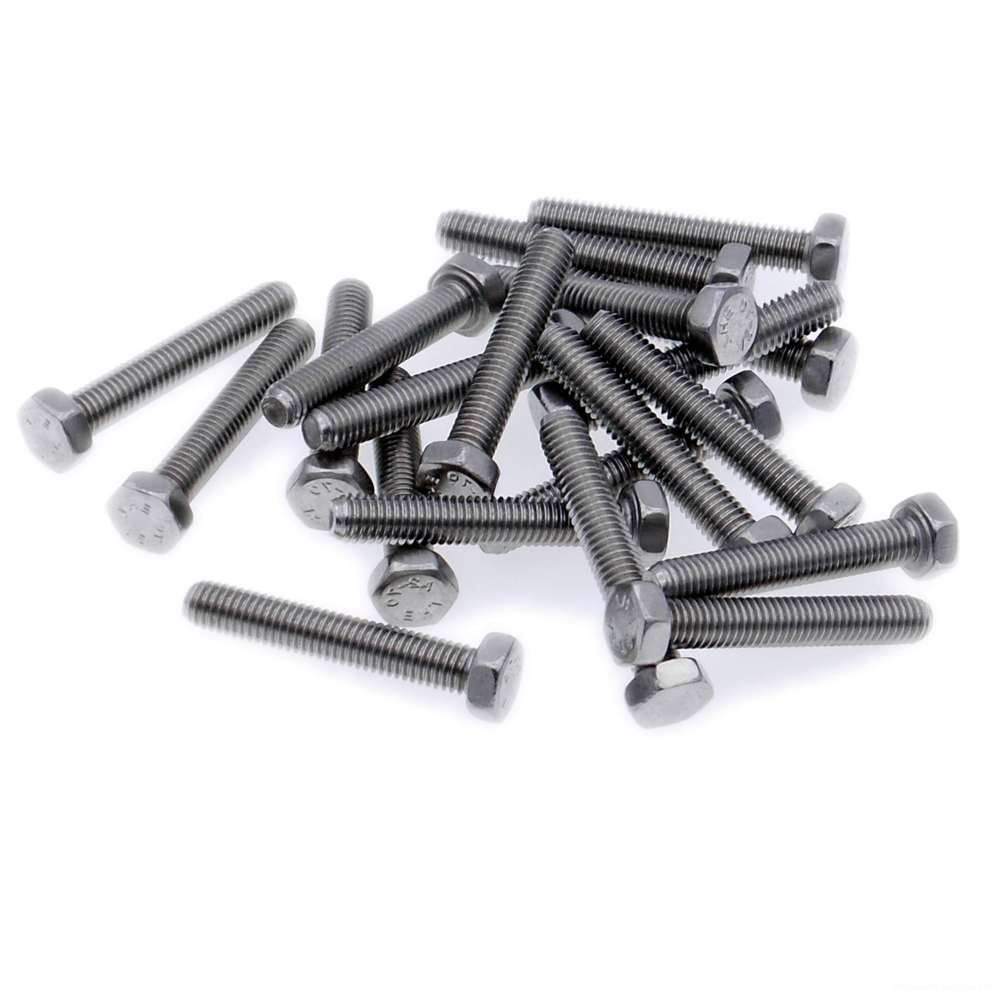 Singularity Supplies Black M5 (5Mm X 60Mm) Hex Bolt (Fully Threaded Setscrew) - Stainless Steel (A2) (Pack Of 20)