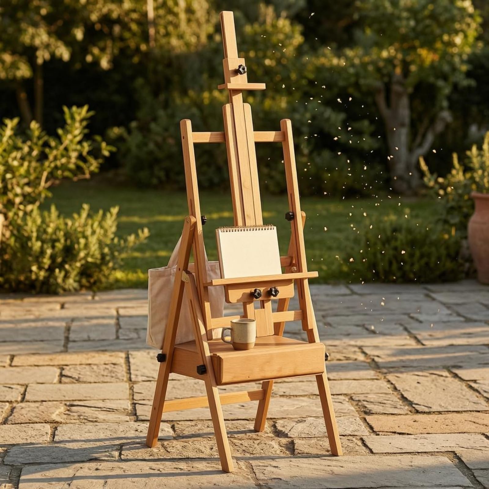 Caballete de Dibujo Infantil Caballete de Pintura Atril Plegable Soporte Ajustable Organizador con Cajón de Resistente y Plegable Adecuado para, Nogal Negro, Caballete Con Cajón