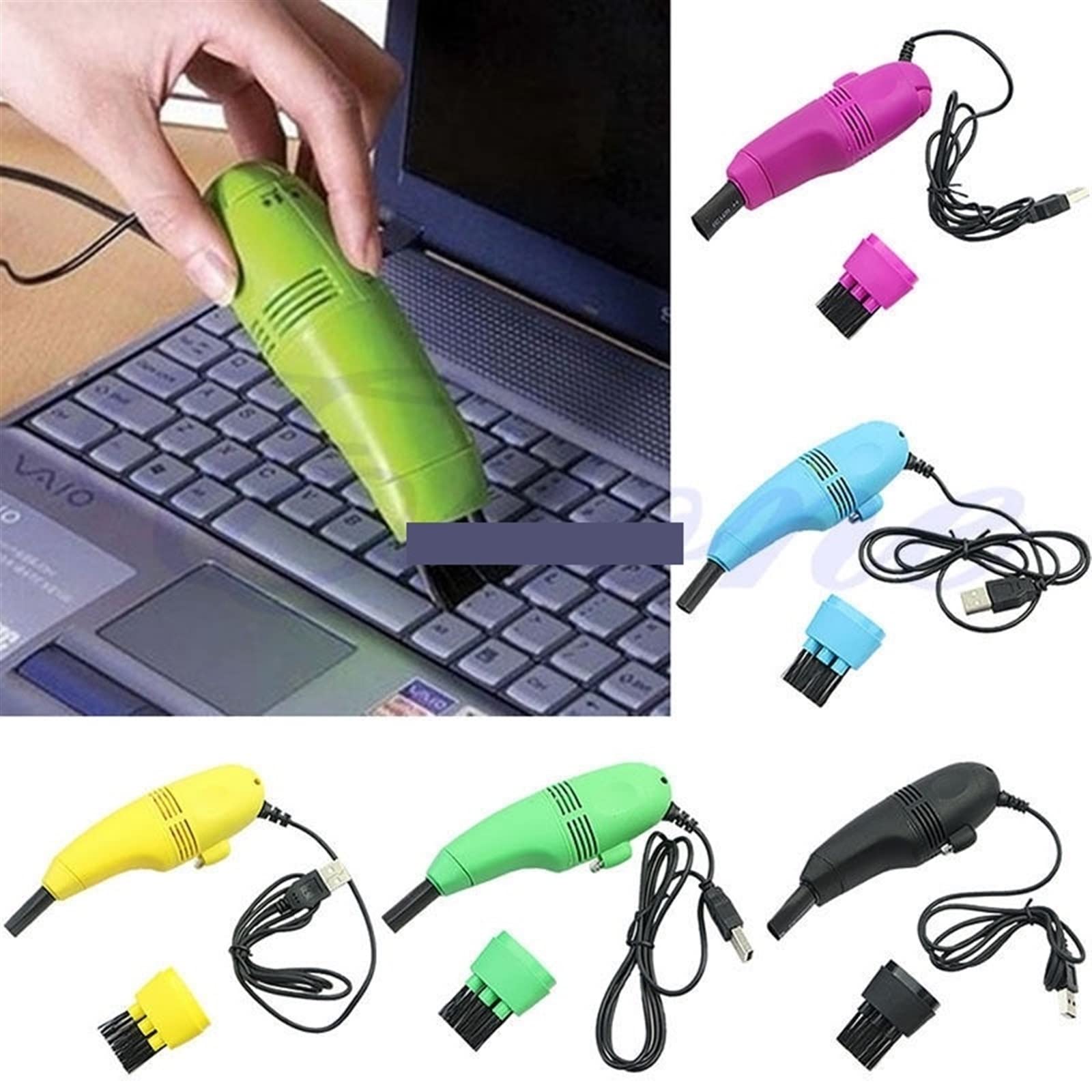 Aspirapolvere Portatile, Mini Tastiera USB per Computer Aspirapolvere PC Laptop Spazzola Kit di Pulizia della Polvere (Colore: Nero)